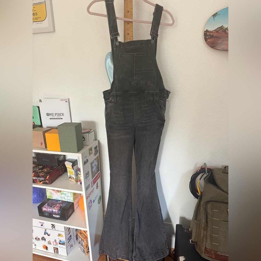 We The Free Black/gray Denim Overalls